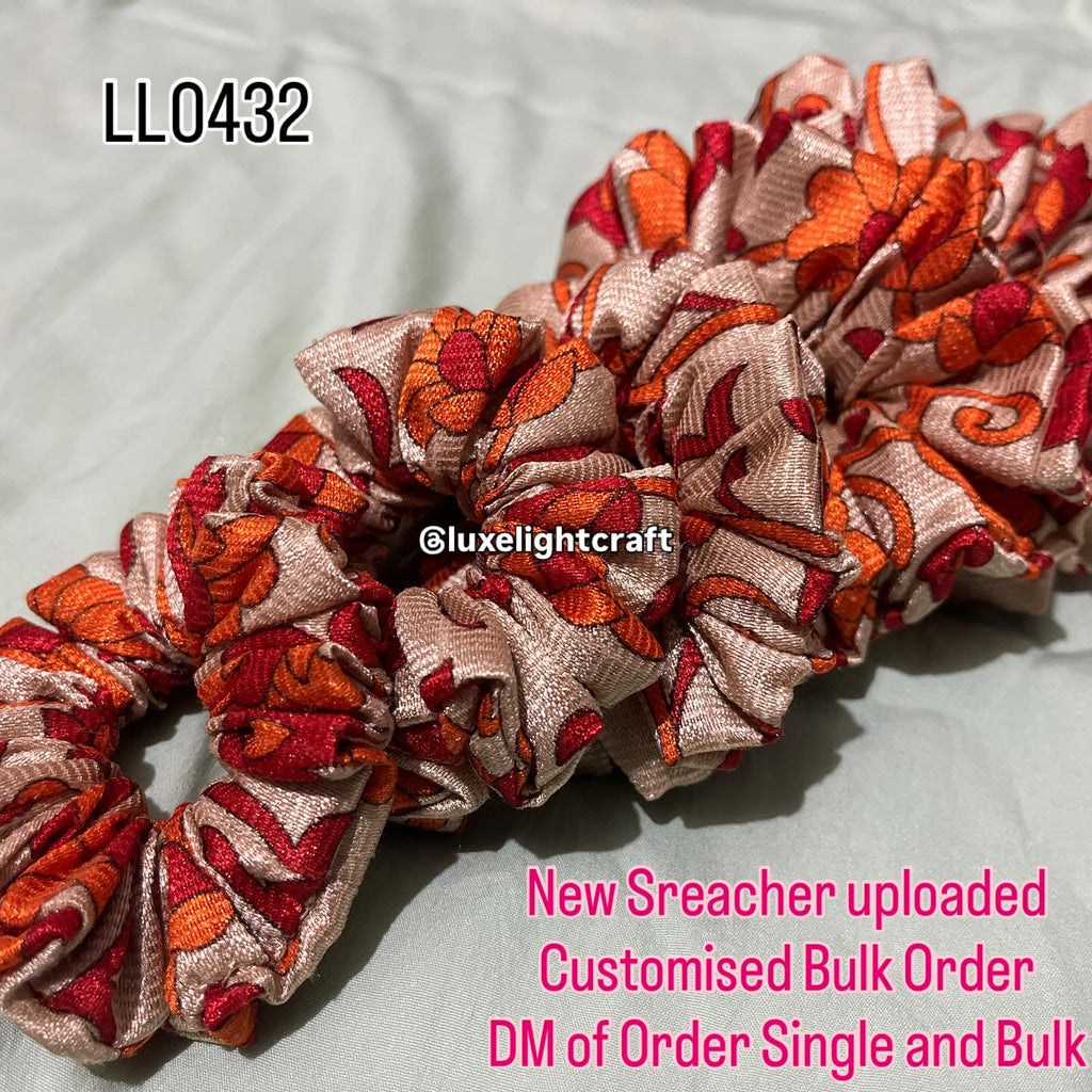 Custom Scrunchies – Printed, Textured & Aari Work | Personalized Hair Accessories