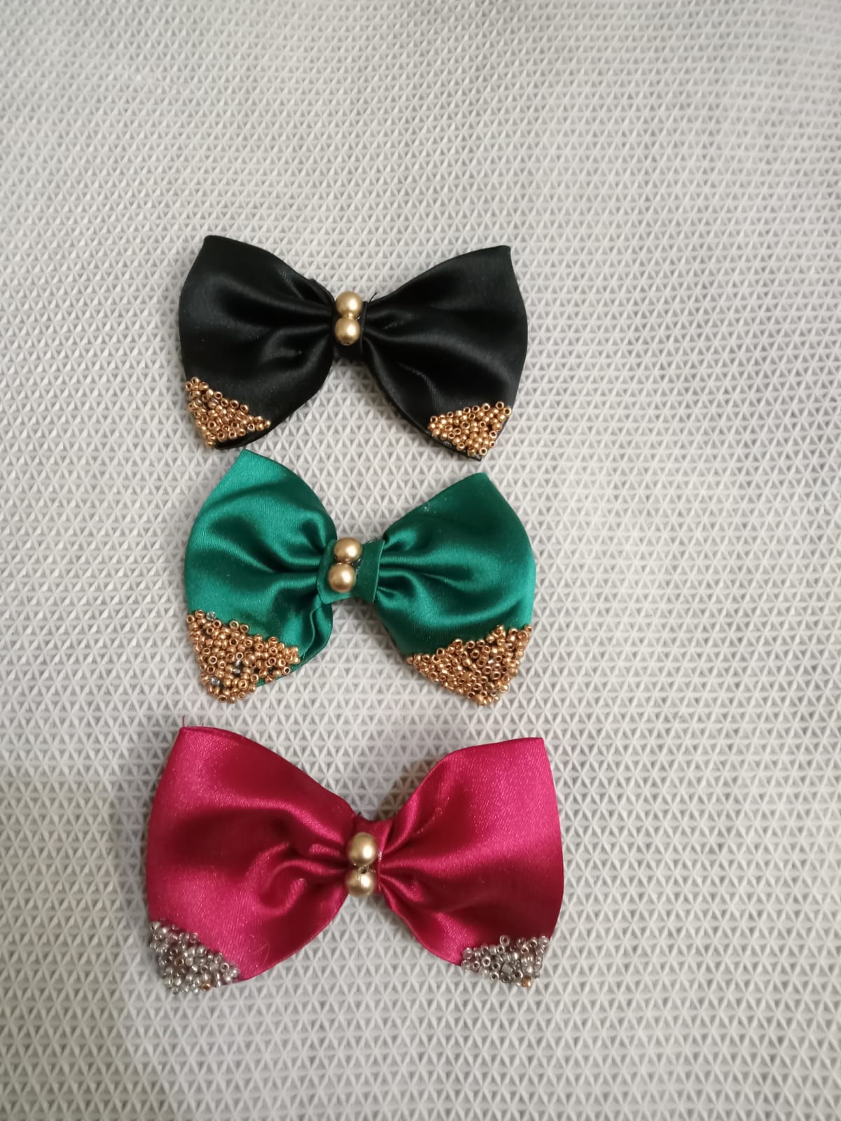 Premium Handmade Bow Hair Clips/Pack of 3