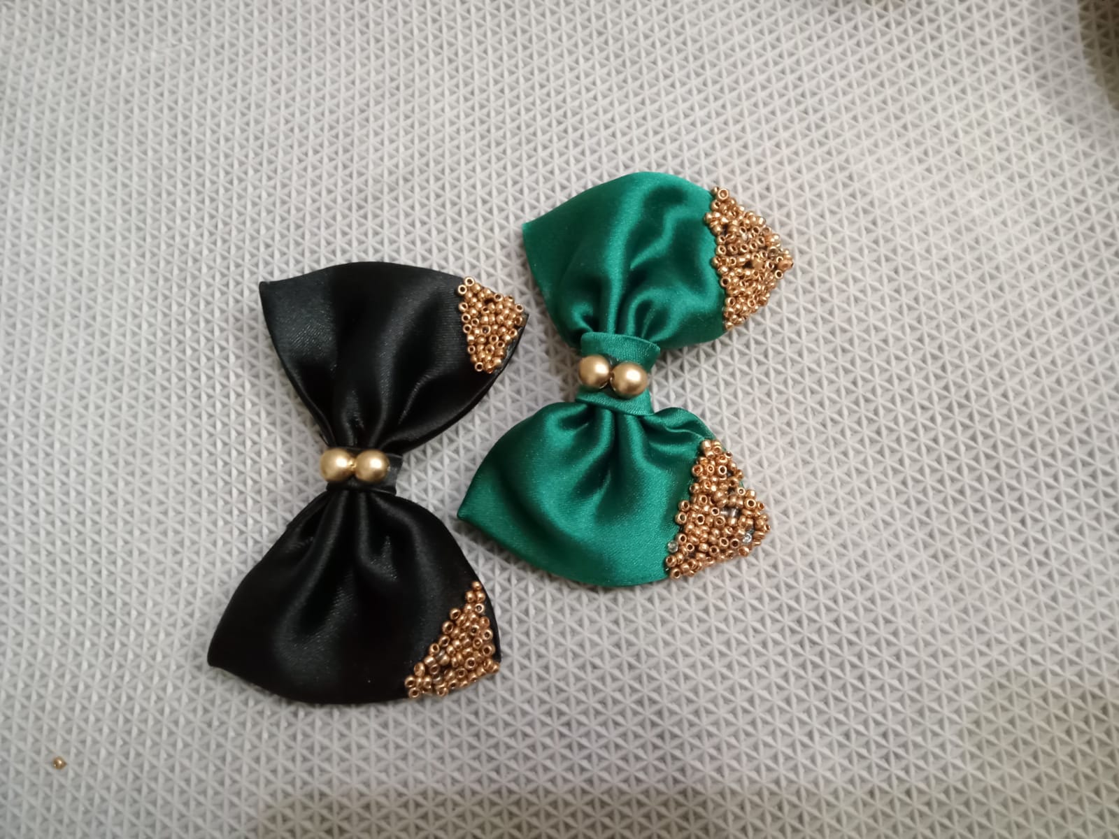 Premium Handmade Satin Bow Hair Clips/Pack of 2