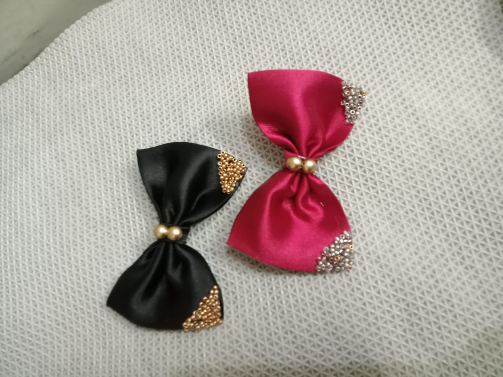 Premium Handmade Satin Bow Hair Clips/Pack of 2