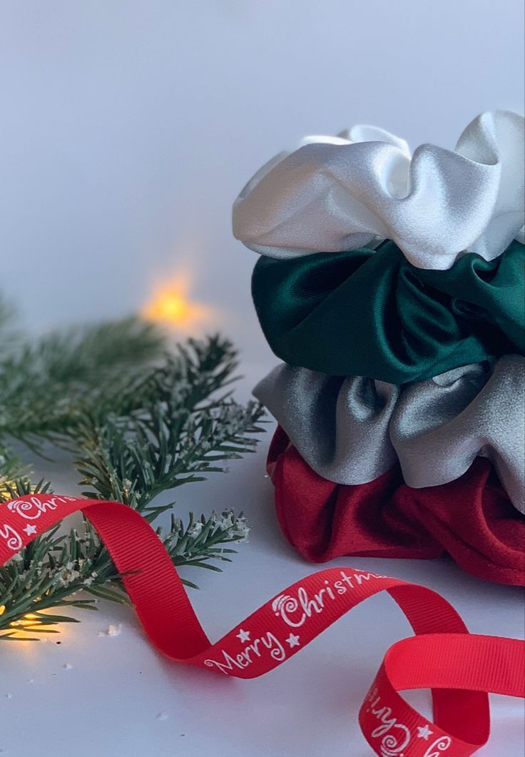 Merry Christmas Premium Handmade Regular Scrunchies/Perfect Gift for Women & Gifts